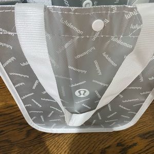 lululemon silver tote bag/ lunch box